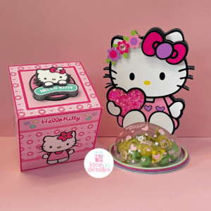 CAJA TIPO CUBO Y DULCERO DE HELLO KITTY - ARCHIVO .STUDIO Y SVG