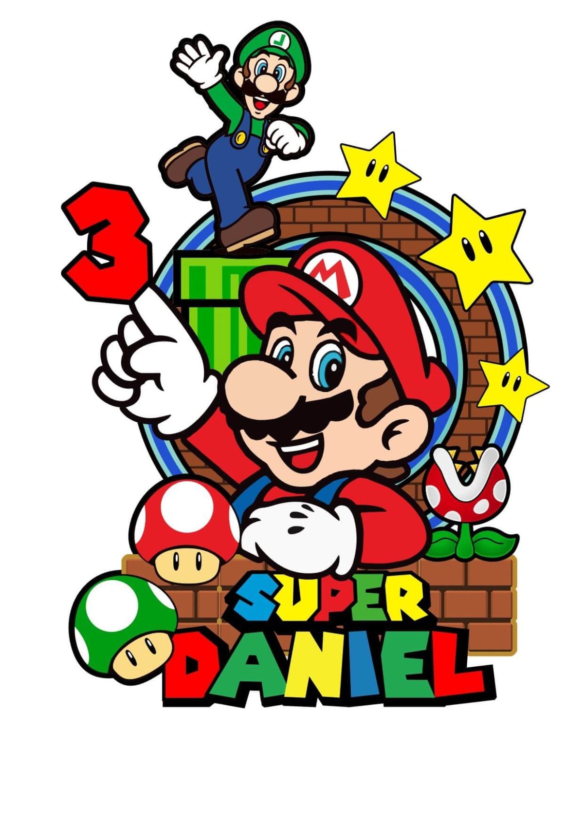 CAKE TOPPER MARIO BROS . STUDIO Y SVG