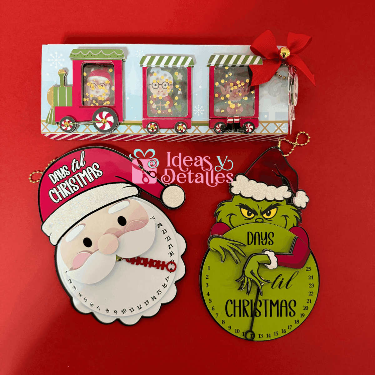 CAJA TREN NAVIDAD PORTA CHOCOLATES Y ADORNO CUENTA REGRESIVA NAVIDAD - .STUDIO Y SVG