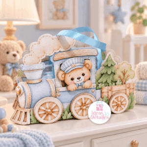 CAJA BOLSITA TIPO LOCOMOTORA O TREN NIÑO - .STUDIO Y SVG