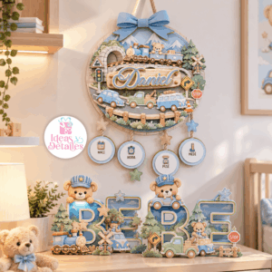 CARTEL DE NACIMIENTO NIÑO + LETRAS 3D (BEBE y BABY) - .STUDIO Y SVG