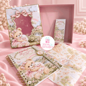 AGENDA + CAJA PARA AGENDA + MINI BLOC DE NOTAS NIÑA - .STUDIO Y SVG
